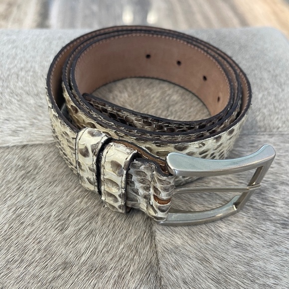 SNAKE SKIN PHYTON ITALIAN BELT NEW - Picture 2 of 6